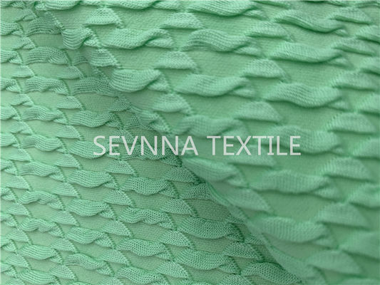 Miętowo-zielona tekstura Poli przędza z recyklingu Stroje kąpielowe Tkanina Repreve Spandex