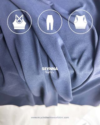 230 gm 77% Nylon na bazie biologicznej + 23% Czarny Spandex Strip Recykling Nylon Fabric SP7441