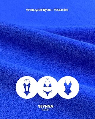 Szczegóły materiału z dzianiny podwójnej 270 g/m²: 93% nylon z recyklingu, 7% spandex dla zrównoważonej i wygodnej odzieży