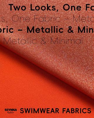 Tkanina o gramaturze 230gsm, dzianina podwójna z nylonu z recyklingu i metalicznym wykończeniem na lato i jesień