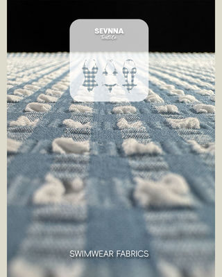 Premium teksturowana tkanina kąpielowa o szerokości 115 cm, masie 170 gm i stylowym teksturowanym wzorze dla kostiumów kąpielowych