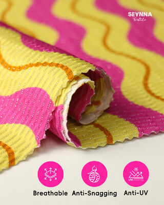 Ekologiczny, recyklingowany materiał na stroje kąpielowe z 78% nylonu z recyklingu, 5% metalicznego srebra i 17% spandexu