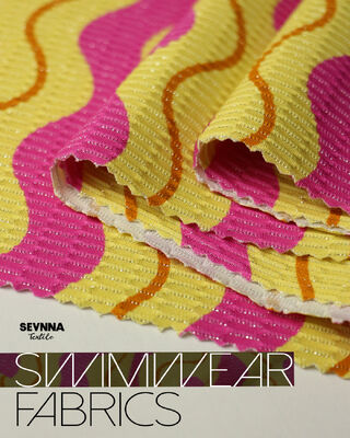 Ekologiczny, recyklingowany materiał na stroje kąpielowe z 78% nylonu z recyklingu, 5% metalicznego srebra i 17% spandexu