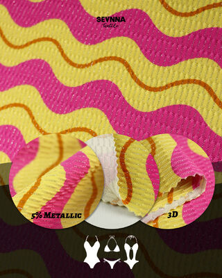 Ekologiczny, recyklingowany materiał na stroje kąpielowe z 78% nylonu z recyklingu, 5% metalicznego srebra i 17% spandexu