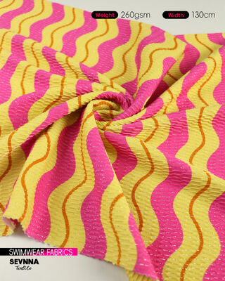 Ekologiczny, recyklingowany materiał na stroje kąpielowe z 78% nylonu z recyklingu, 5% metalicznego srebra i 17% spandexu