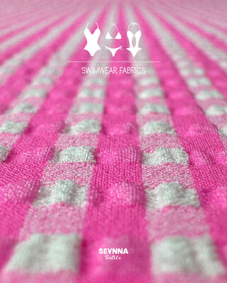 Tkanina z 48% nylonu, 46% poliestru, 6% spandexu, szerokość 120-130 cm i waga 170 gm