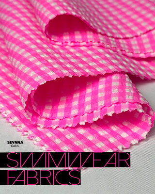 Tkanina z 48% nylonu, 46% poliestru, 6% spandexu, szerokość 120-130 cm i waga 170 gm