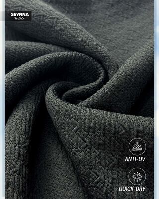 Odporna na chlor teksturowana tkanina kąpielowa z 98% poliestru z recyklingu i ochroną UPF 50+