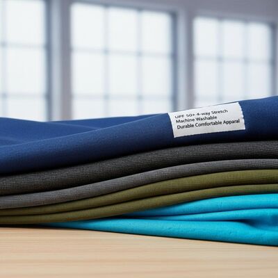 UPF 50+ 4-way Stretch Machine Washable Running Fabrics for Durable Comfortable Apparel