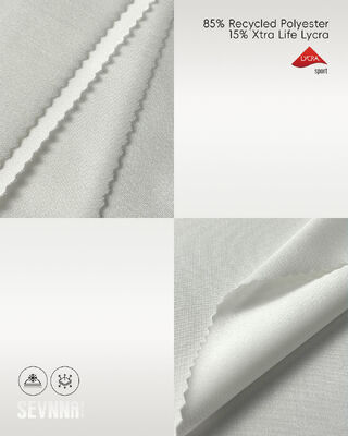 Elastyczna tkanina Lycra z 85% poliestru z recyklingu, ochrona UV i odprowadzanie wilgoci do odzieży sportowej i kąpielowej
